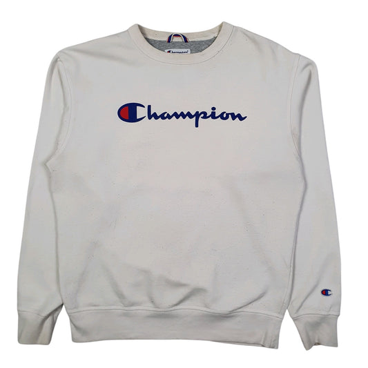 Mens White Champion  Crewneck Jumper