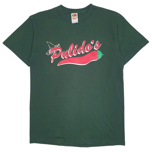 Mens Green Fruit Of The Loom  Short Sleeve T Shirt