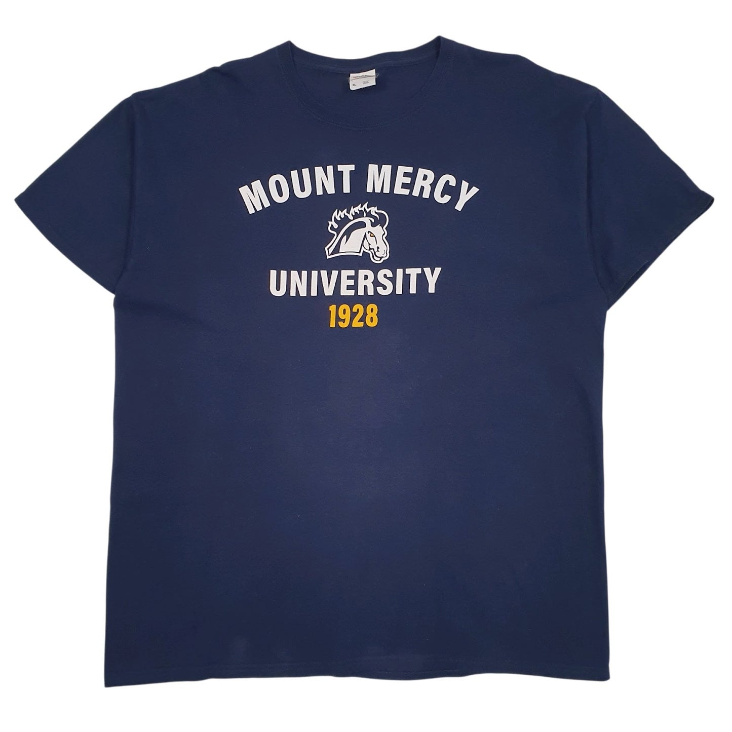 Mens Navy Fruit Of The Loom Mount Mercy University Short Sleeve T Shirt