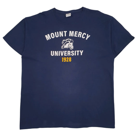 Mens Navy Fruit Of The Loom Mount Mercy University Short Sleeve T Shirt