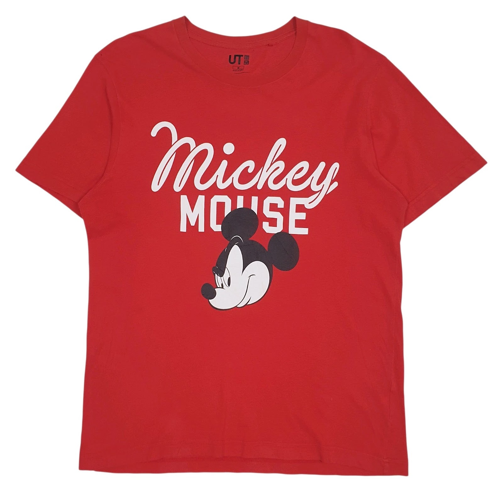 Mens Red Uniqlo Disney Mickey Mouse Short Sleeve T Shirt