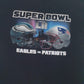 Mens Black Gildan NFL Superbowl Eagles Vs Patriots  T Shirt
