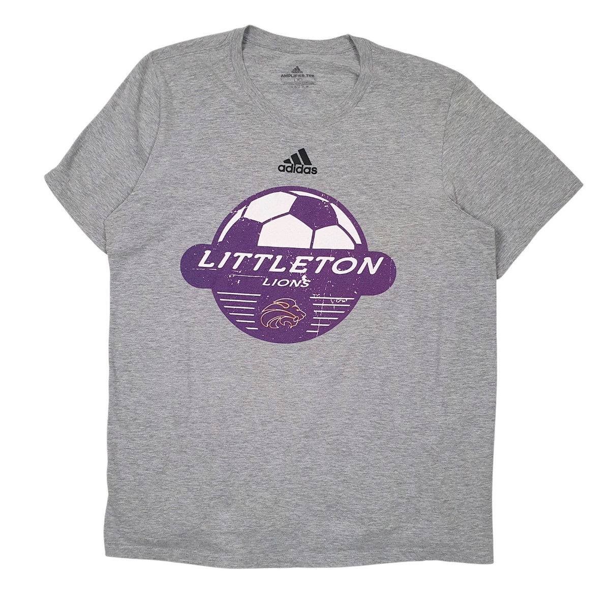 Mens Grey Adidas Littleton Lions Short Sleeve T Shirt