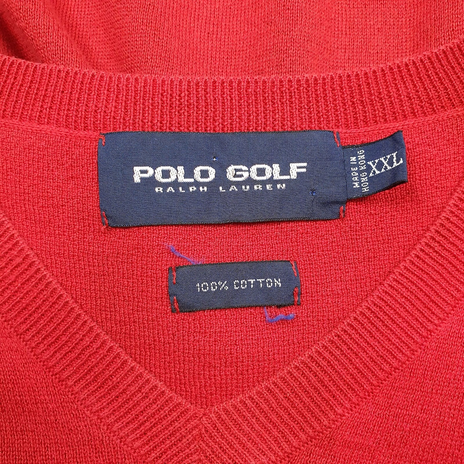Mens Red Polo Ralph Lauren Golf Vest Jumper