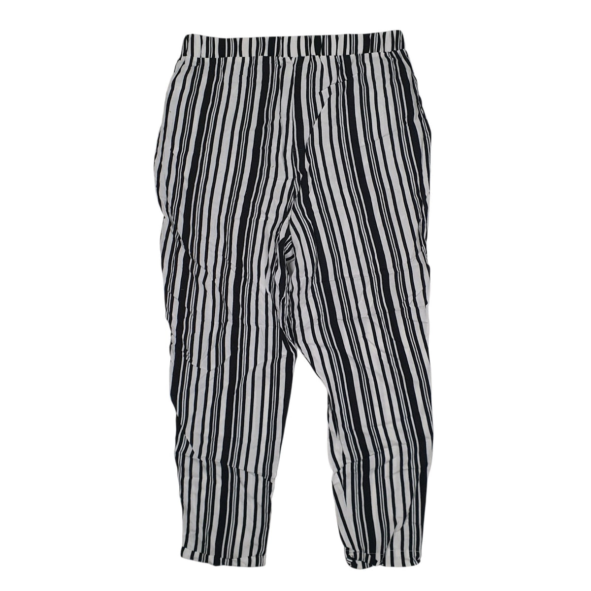 Womens Black Atmosphere Striped Stretch Lightweight  Trousers