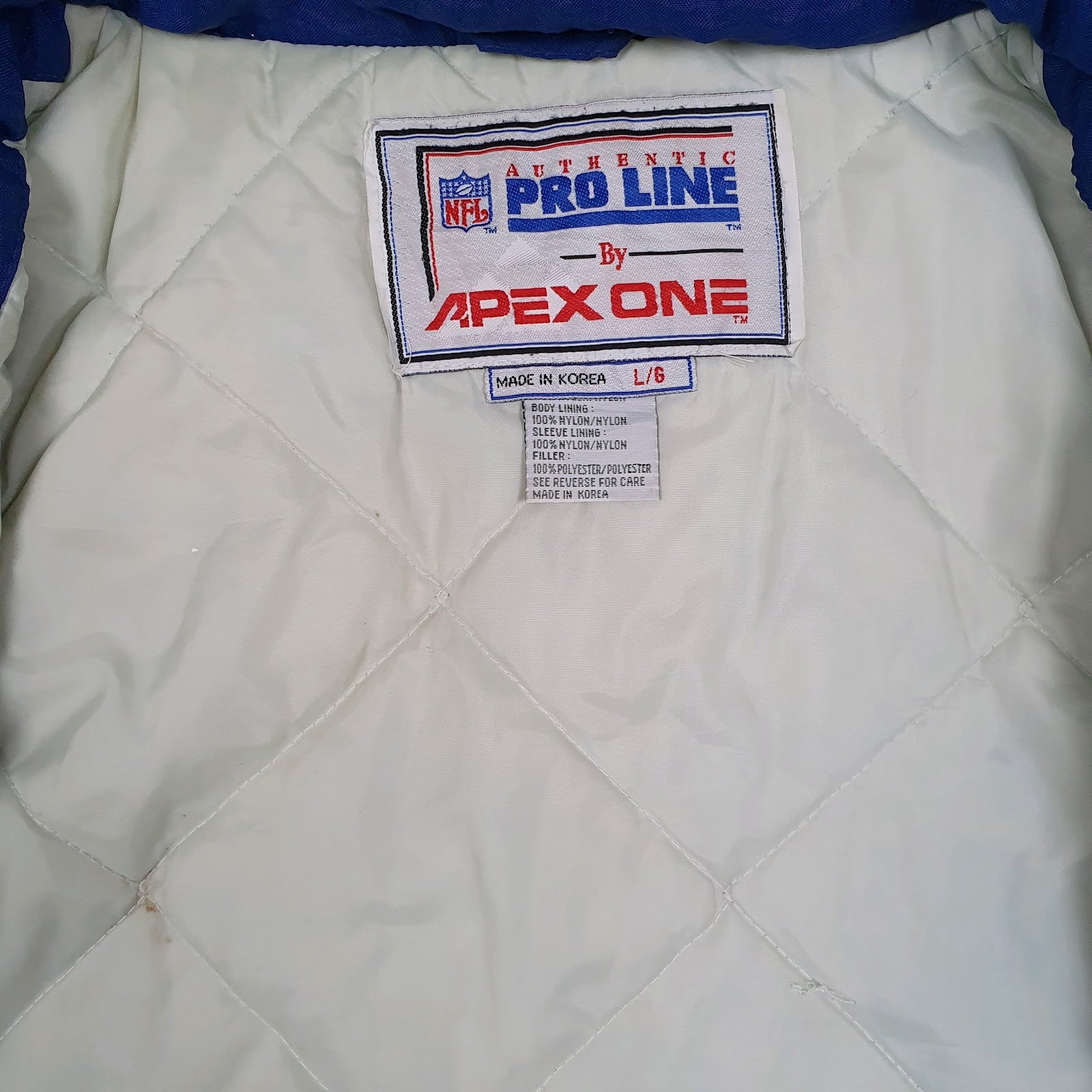 Mens Blue Apex One Pro Line Dallas Cowboys NFL Vintage 90s Full Zip Coat