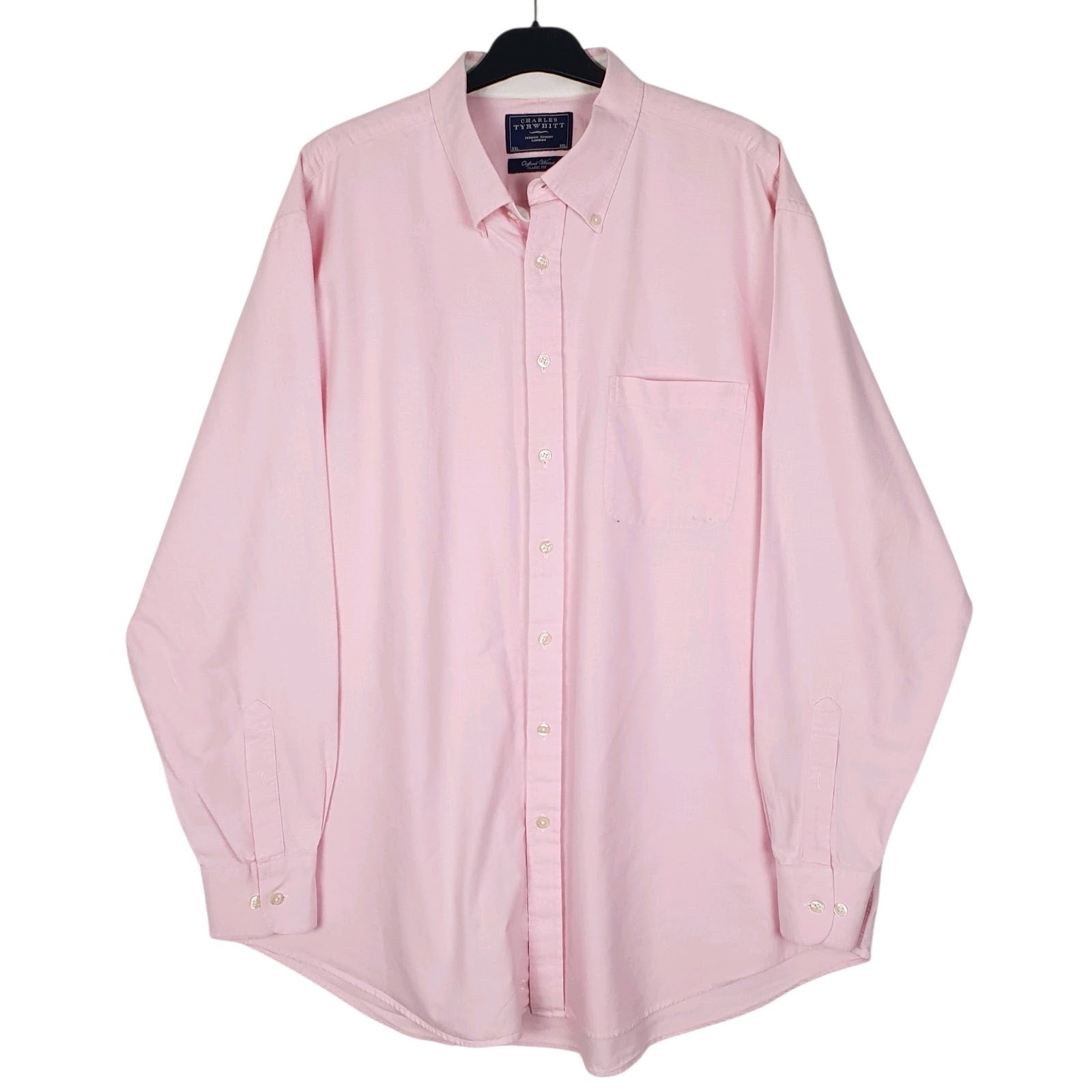 Mens Pink Charles Tyrwhitt Oxford Weave Long Sleeve Shirt