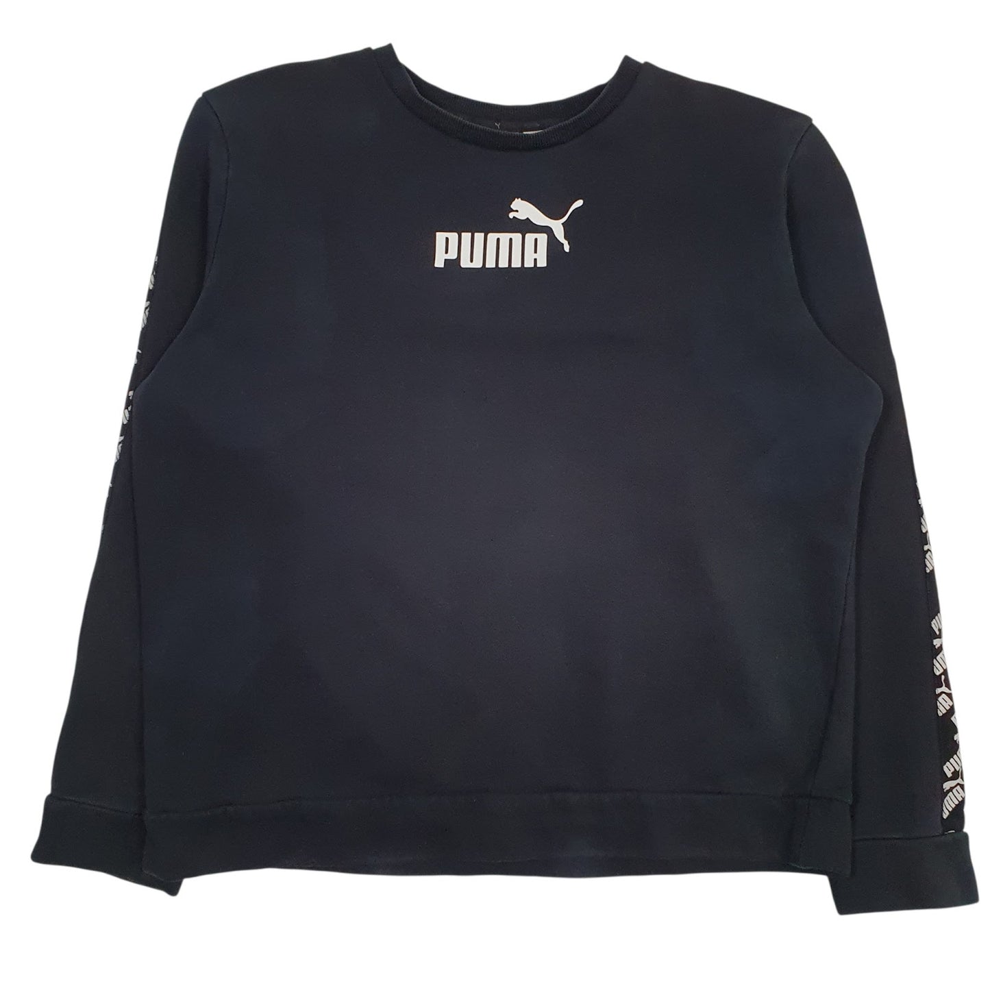 Mens Black Puma  Crewneck Jumper
