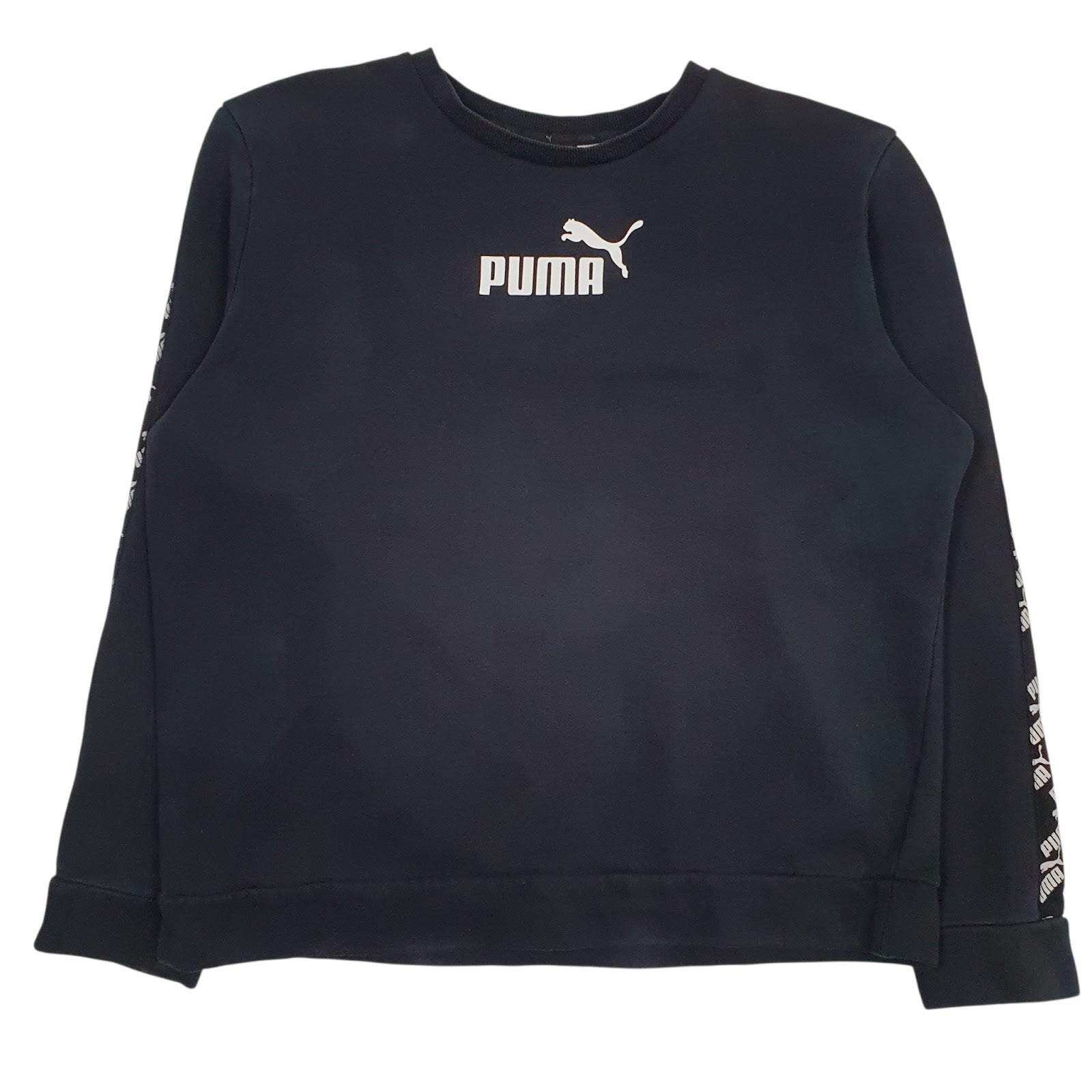 Mens Black Puma  Crewneck Jumper