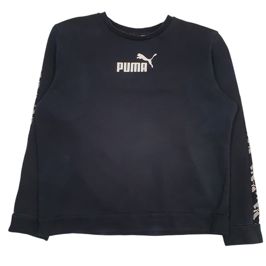 Mens Black Puma  Crewneck Jumper
