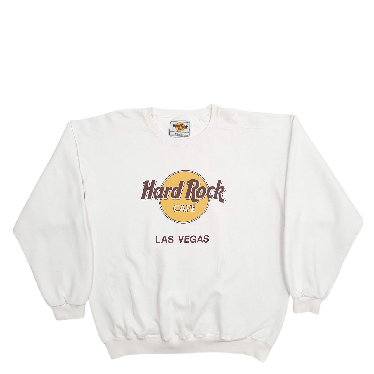 Hard Rock Cafe Las Vegas Made In USA Vintage 90's Crewneck Cotton Blend Sweatshirt Jumper L
