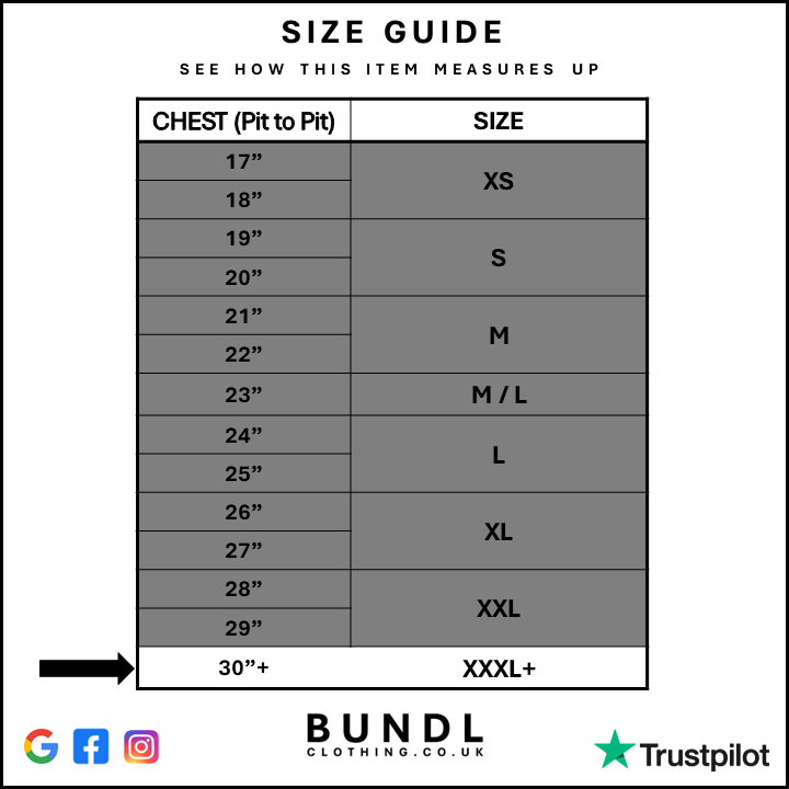 Measurement chart for Mens Blue Carhartt Hoodie Workwear Jumper
