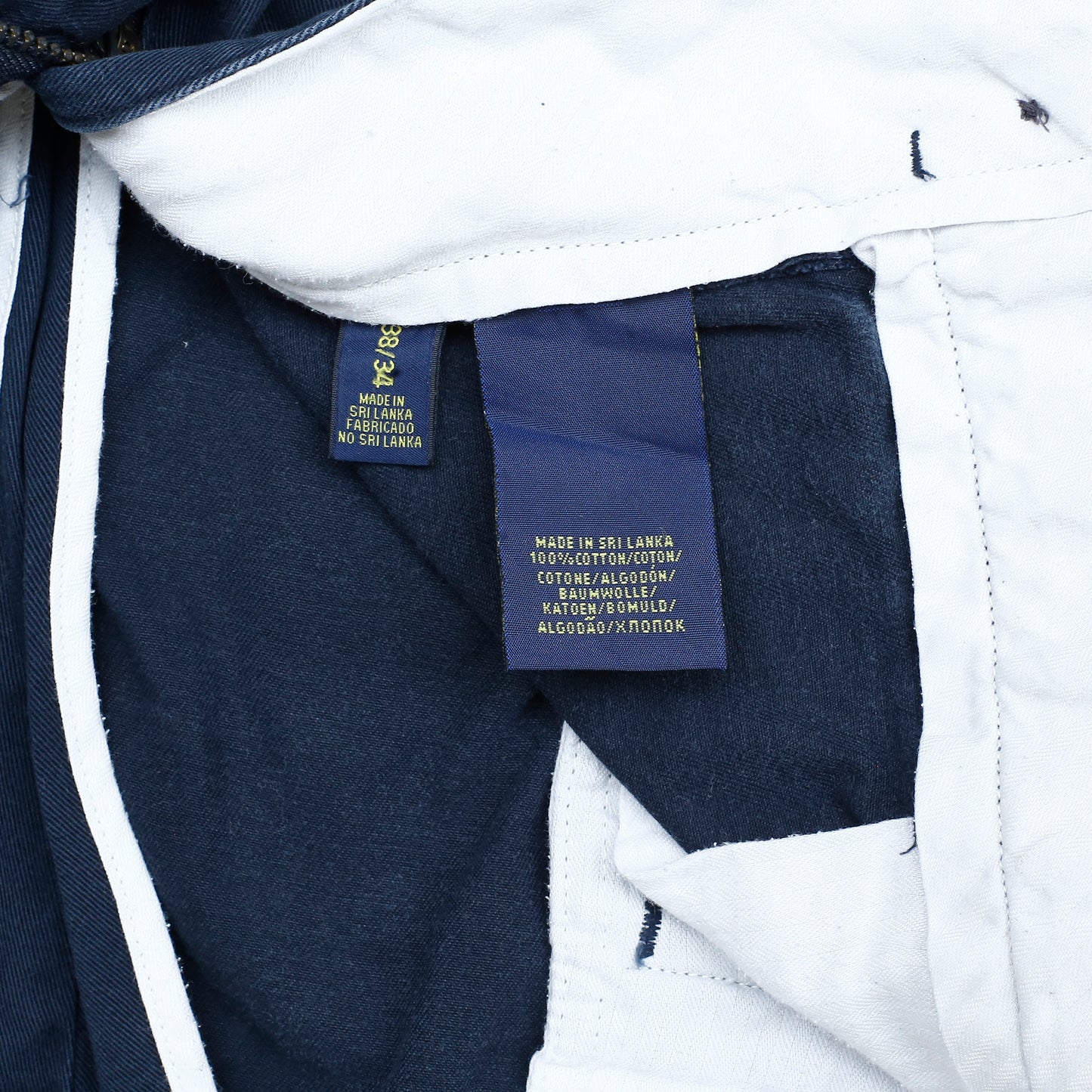 POLO RALPH LAUREN Chino Pant Trousers Navy Mens W38 L34