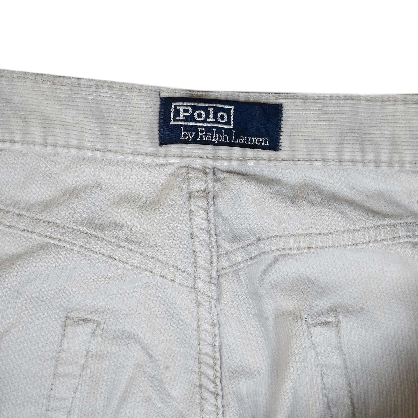 POLO RALPH LAUREN Corduroy Trousers Vintage 90s Beige Mens W38 L32