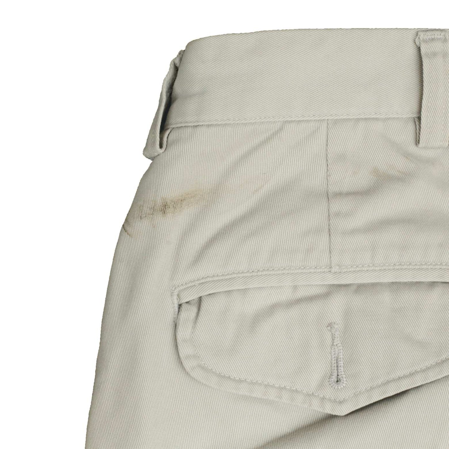 POLO RALPH LAUREN Chino Trousers Hammond Pant Vintage 90s Pleated Cream Mens W35 L30
