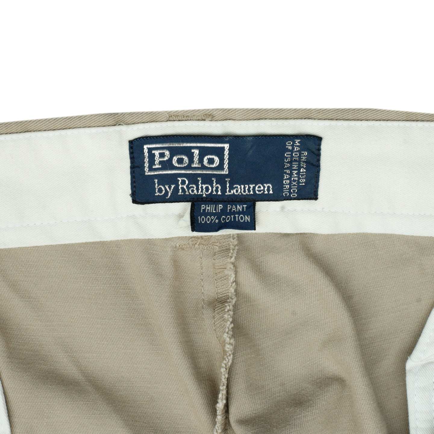 POLO RALPH LAUREN Chino Trousers Phillip Pant Vintage 90s Beige Mens W40 L32