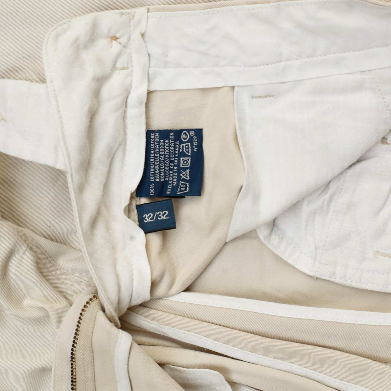 POLO RALPH LAUREN Suffield Pant Trousers Cream Mens W32 L31