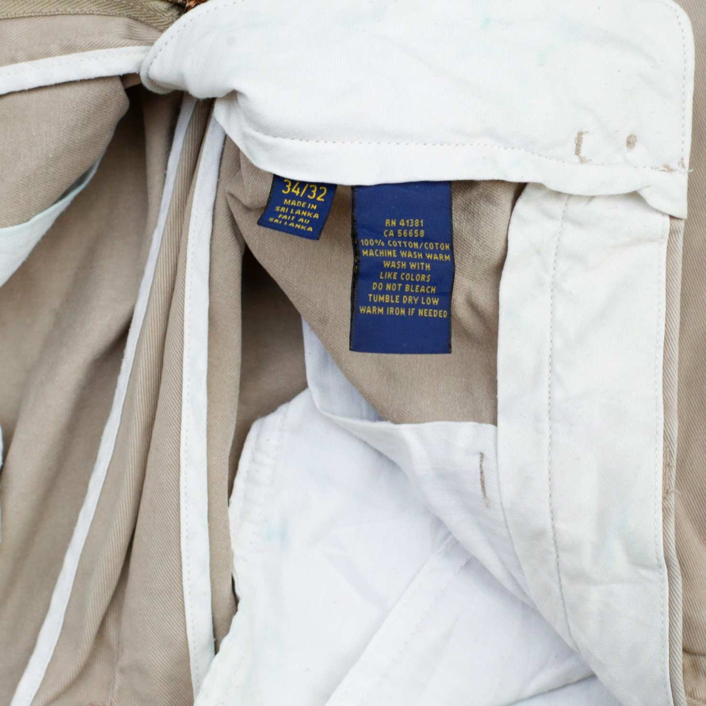 POLO RALPH LAUREN Chino Trousers Pants Beige Mens W34 L32