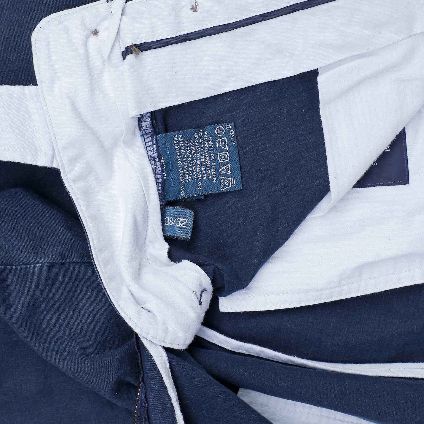 POLO RALPH LAUREN Straight Trousers Navy Mens W38 L32