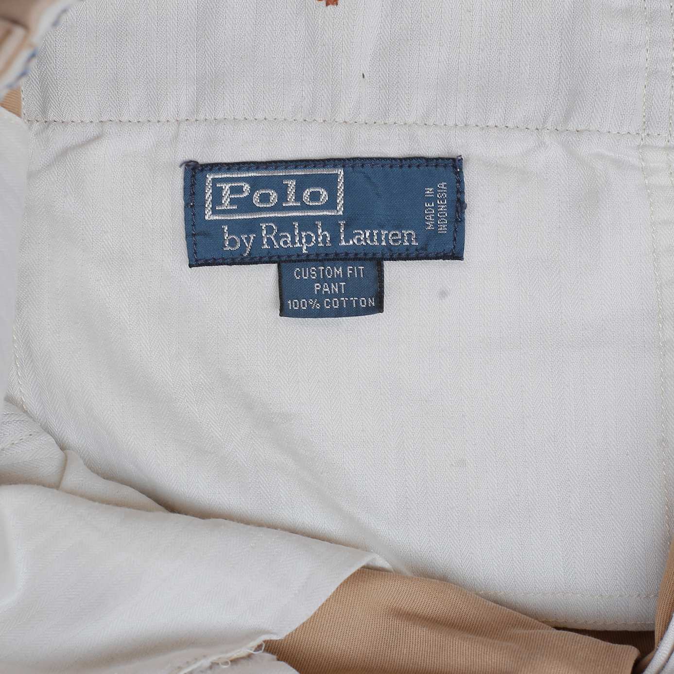 POLO RALPH LAUREN Chino Trousers Custom Fit Pants Beige Mens W34 L30