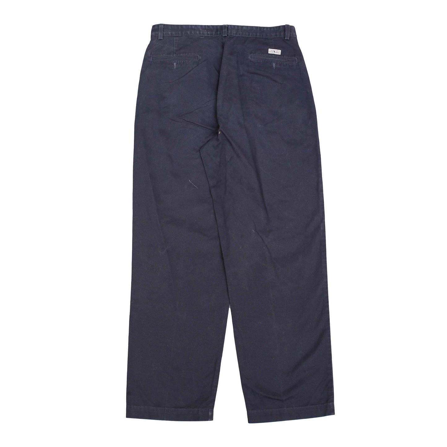 POLO RALPH LAUREN Chino Trousers Andrew Pant Double Pleated Vintage 90s Navy Mens W34 L32
