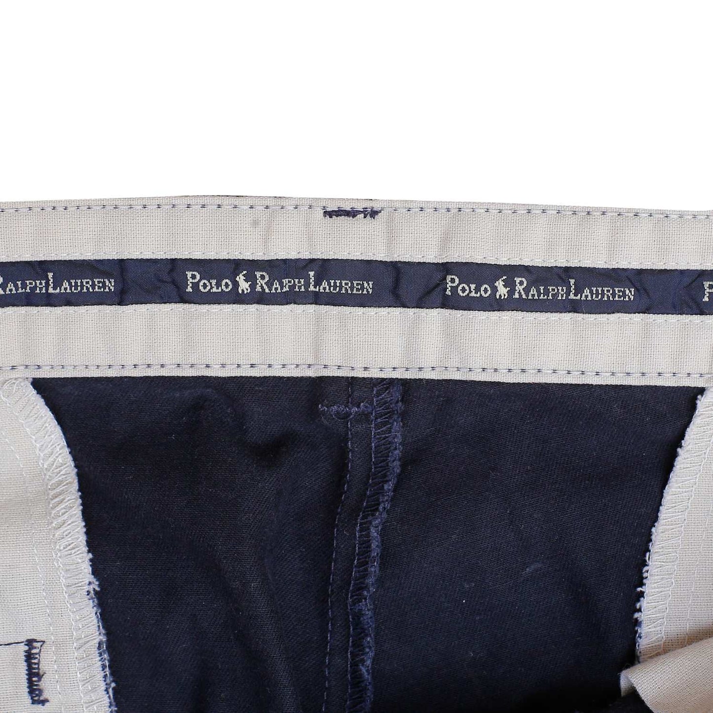 POLO RALPH LAUREN Chino Trousers Andrew Pant Double Pleated Vintage 90s Navy Mens W34 L32