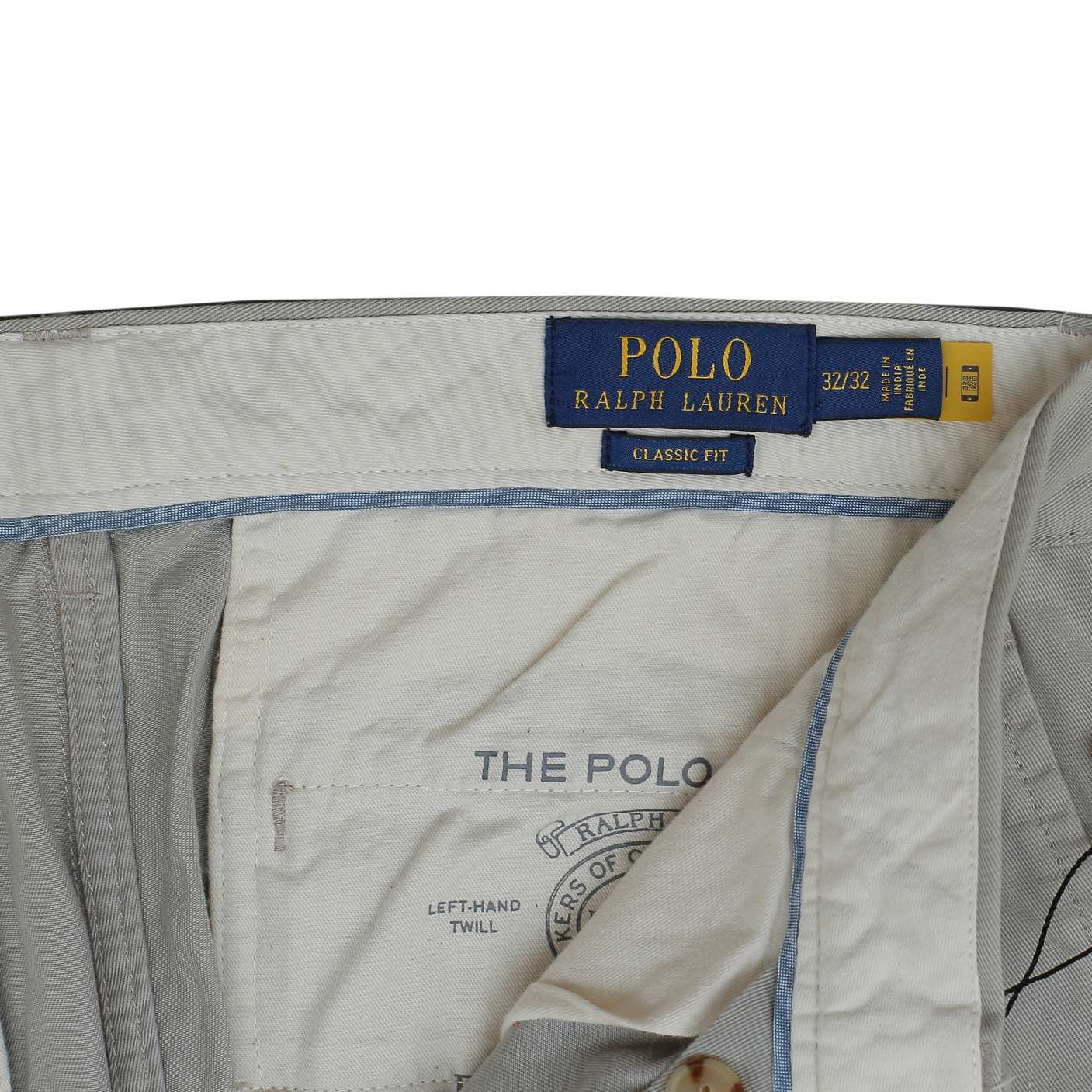 POLO RALPH LAUREN Chino Classic Fit Pant Trousers Grey Mens W32 L32