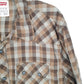 Mens Brown Levis Western Cowboy Snap Button Modern Long Sleeve Shirt