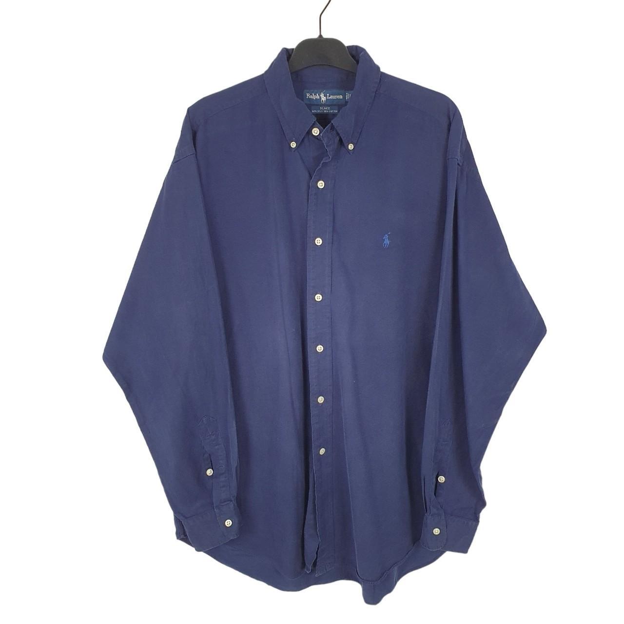 Ralph Lauren Long Sleeve Blake Fit Silk & Cotton Shirt Blue
