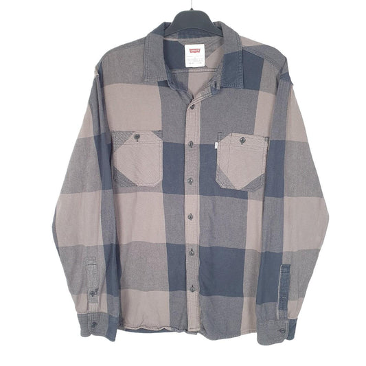 Mens Grey Levis Flannel Long Sleeve Shirt
