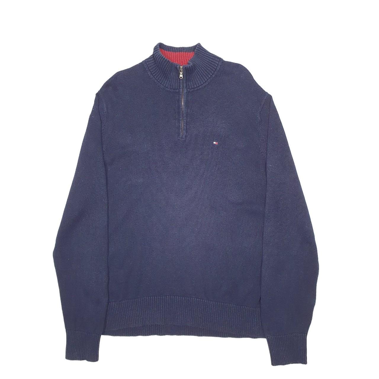 Tommy Hilfiger Knit Quarter Zip Cotton Sweatshirt Jumper L