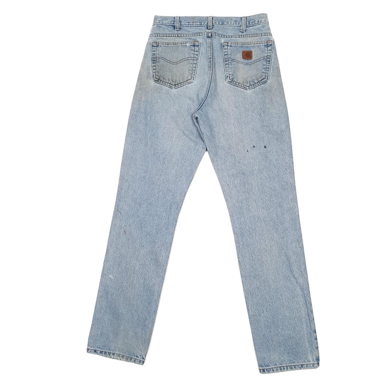 Mens Carhartt Blue Carpenter Jeans Cotton Trousers W32 L34