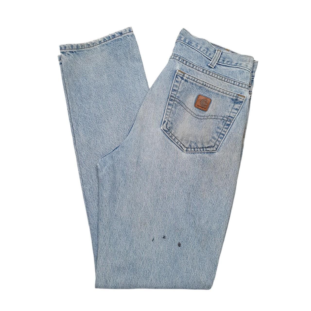 Mens Carhartt Blue Carpenter Jeans Cotton Trousers W32 L34