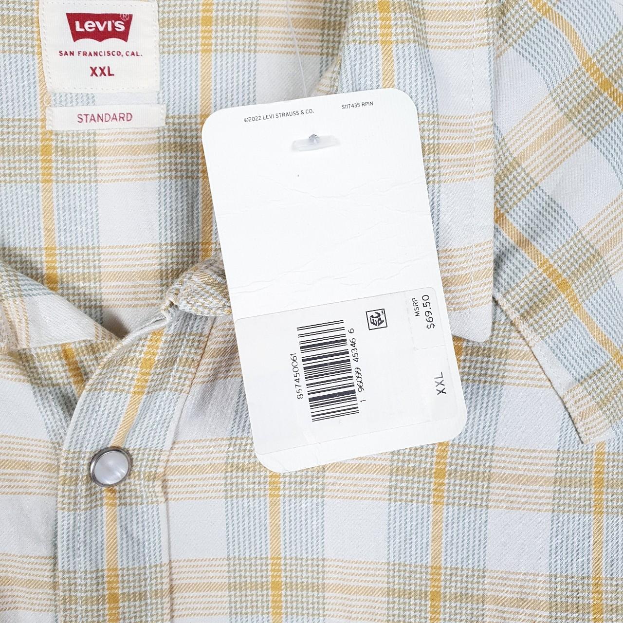 Mens Yellow Levis Western Cowboy Pearl Snap Long Sleeve Shirt