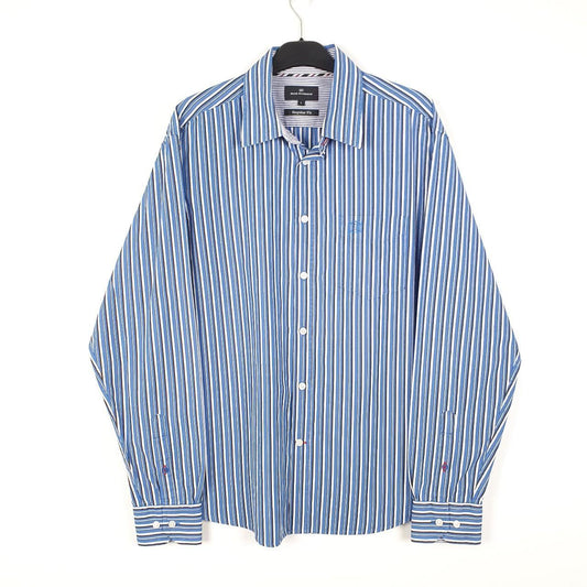 Blue Harbour Long Sleeve Regular Fit Striped Cotton Shirt L