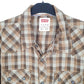 Mens Brown Levis Western Cowboy Snap Button Modern Long Sleeve Shirt