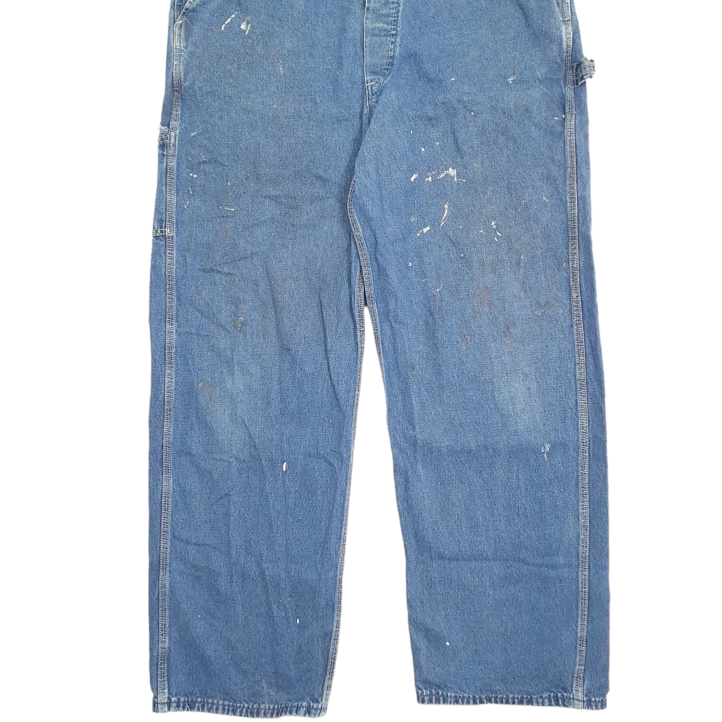 Mens Carhartt Denim Jeans Blue Dungaree Cotton Trousers W36 L32