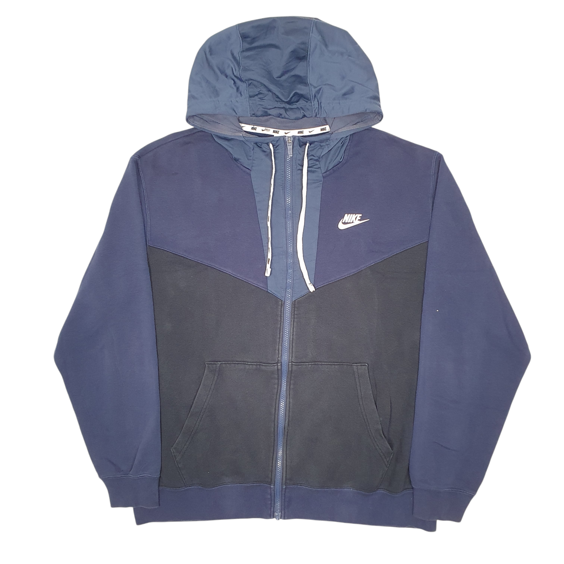 Mens Black Nike Hoodie Swoosh Spellout Full Zip Jumper