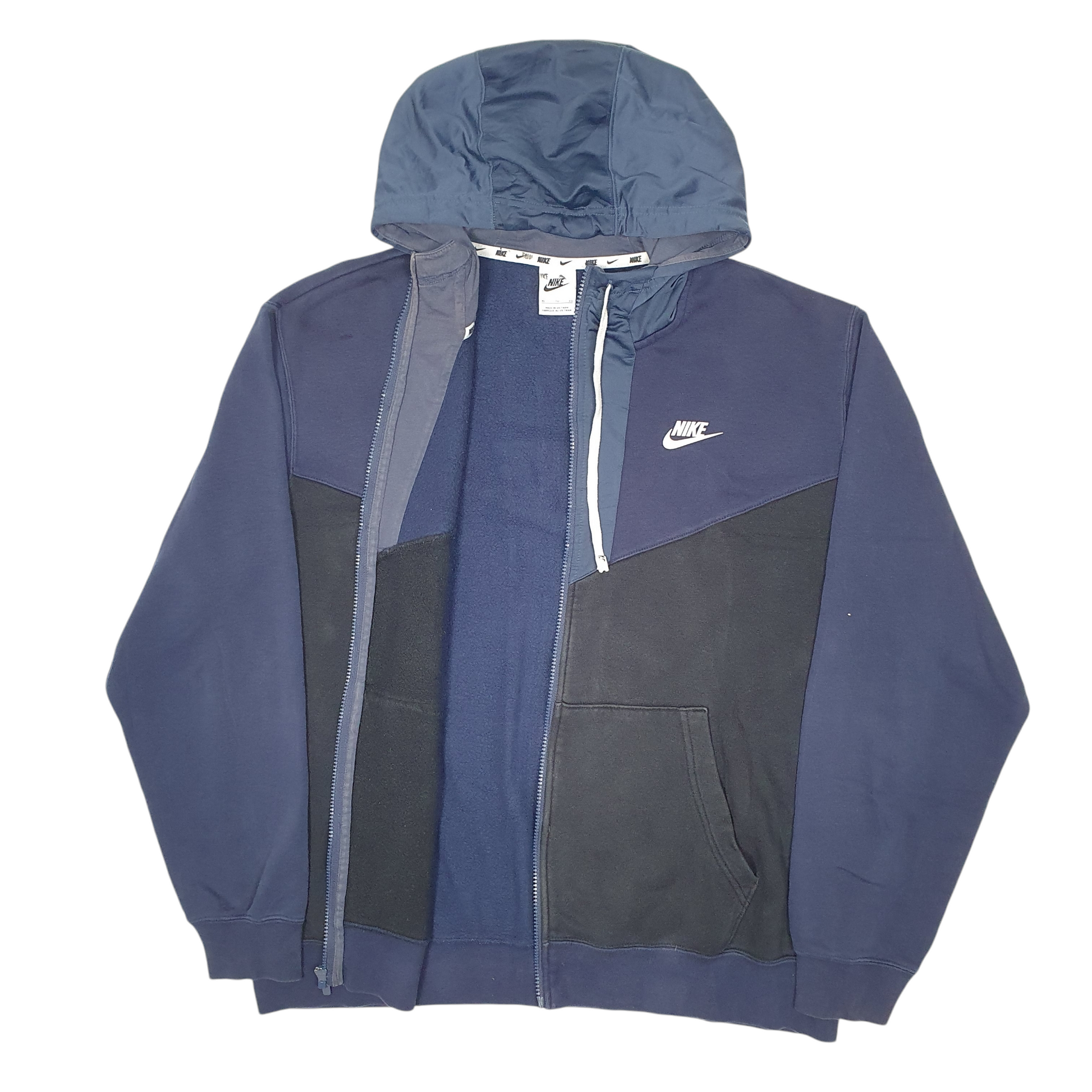 Mens Black Nike Hoodie Swoosh Spellout Full Zip Jumper