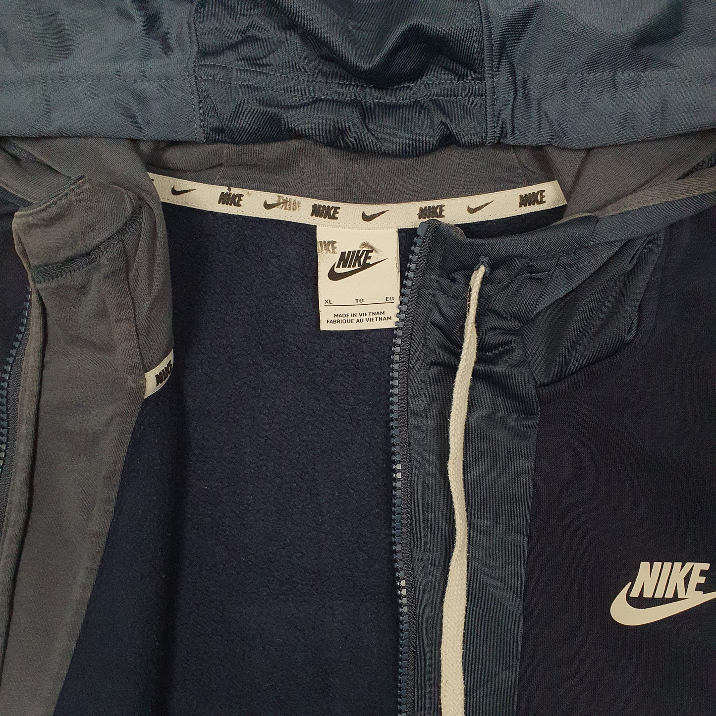 Mens Black Nike Hoodie Swoosh Spellout Full Zip Jumper