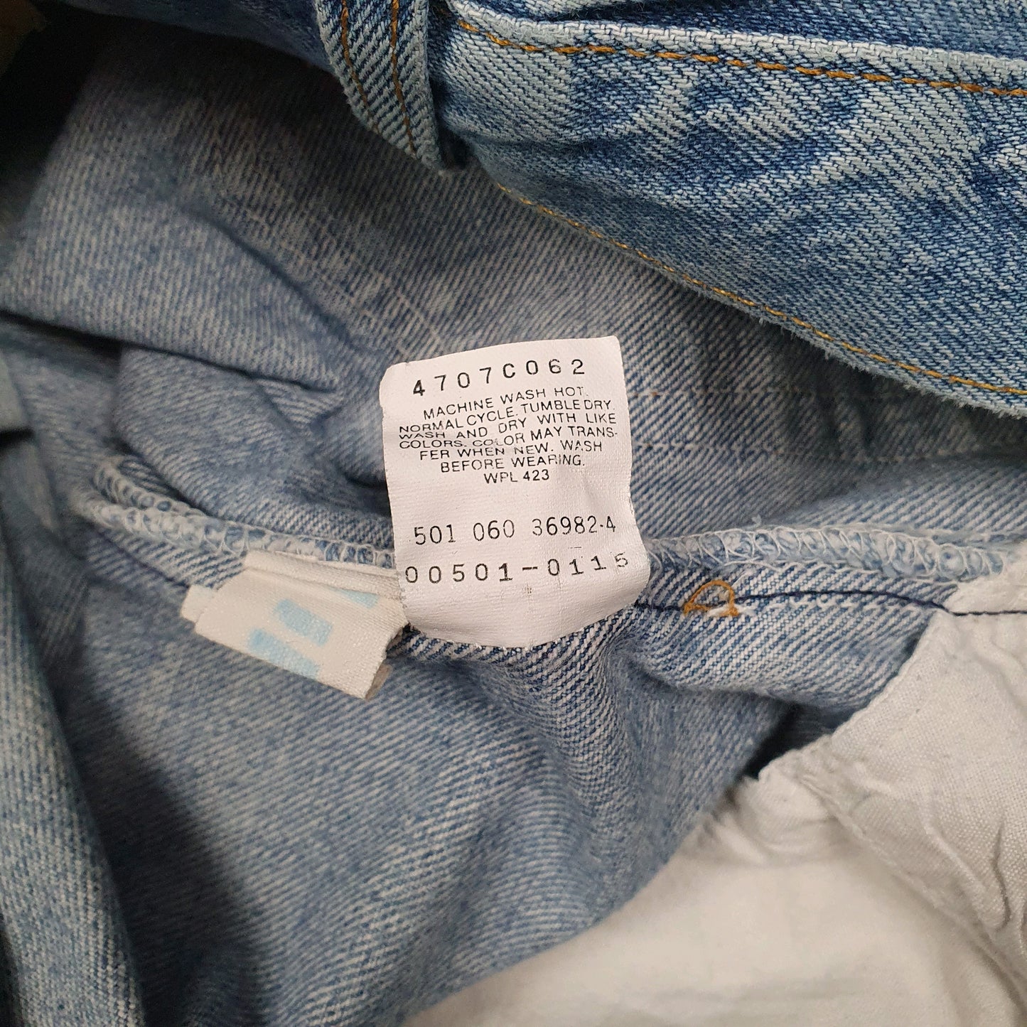 LEVIS 501 Jeans Original Fit Blue Denim Trousers Mens Vintage 90s W33 L30
