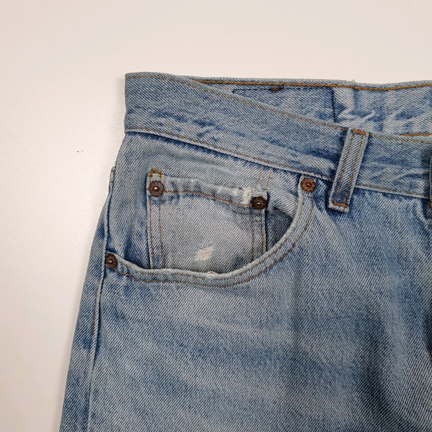 LEVIS 501 Jeans Original Fit Blue Denim Trousers Mens Vintage 90s W33 L30