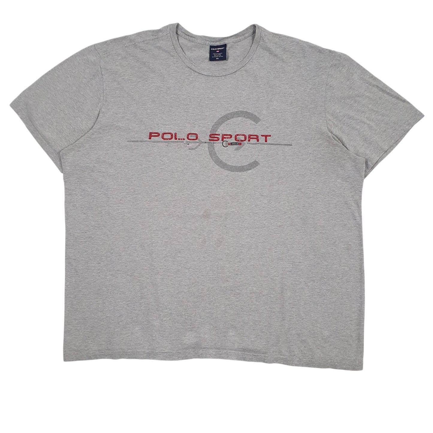 POLO RALPH LAUREN Polo Sport Vintage 90s Grey T Shirt Tee Short Sleeve Cotton Mens XXL