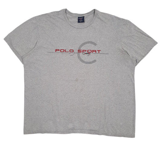 POLO RALPH LAUREN Polo Sport Vintage 90s Grey T Shirt Tee Short Sleeve Cotton Mens XXL