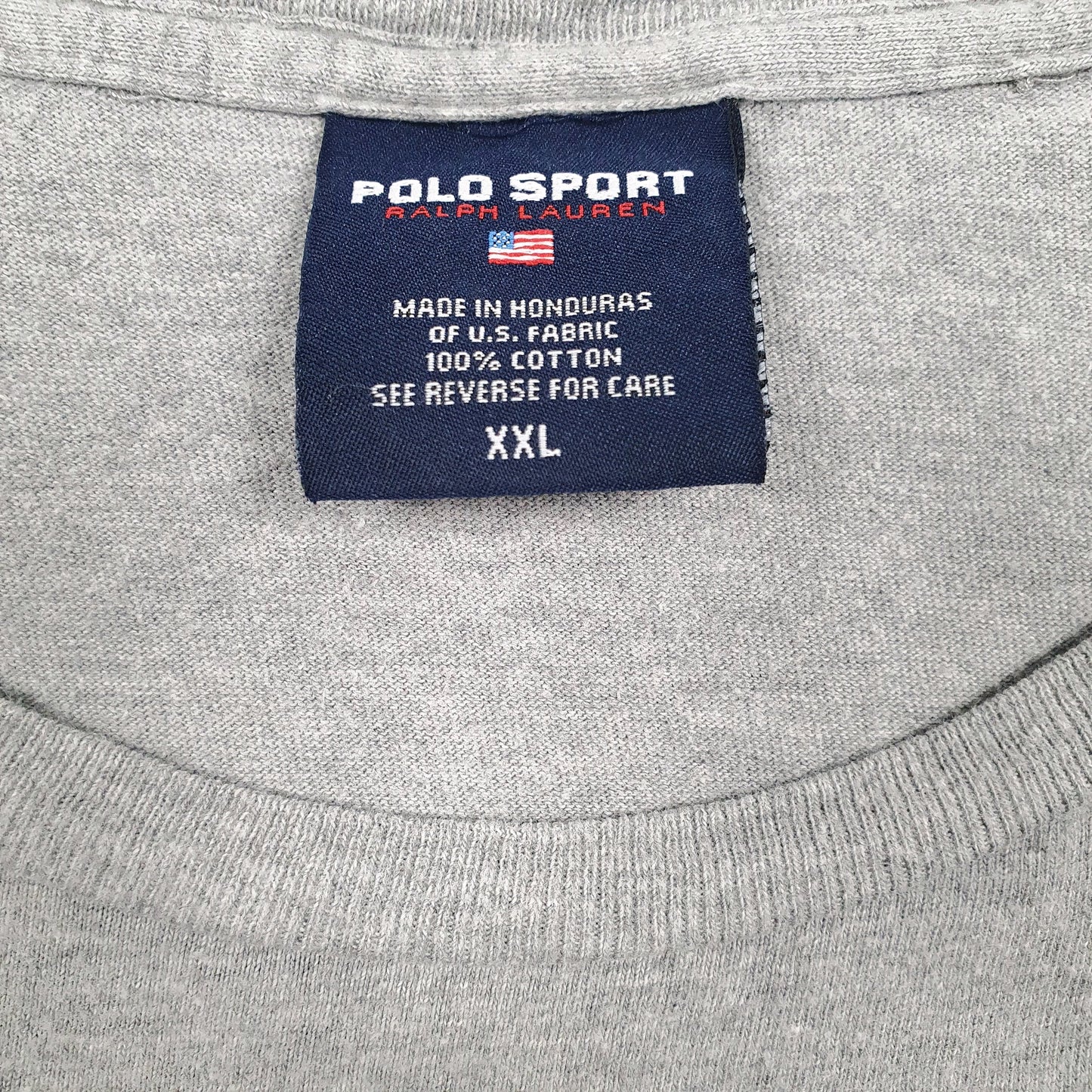 POLO RALPH LAUREN Polo Sport Vintage 90s Grey T Shirt Tee Short Sleeve Cotton Mens XXL
