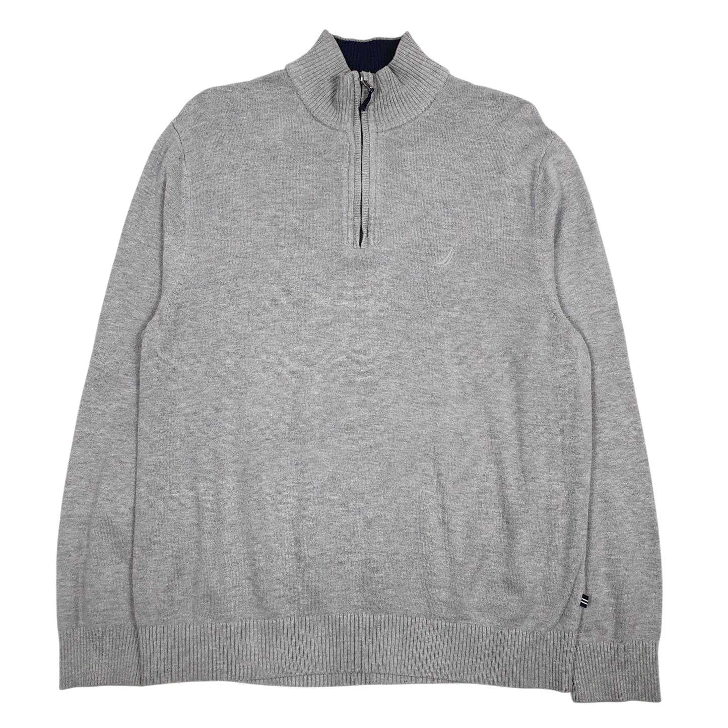 NAUTICA Quarter Zip Cotton Blend Jumper Sweatshirt Mens L