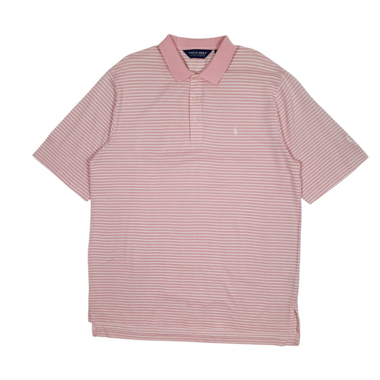 POLO RALPH LAUREN Pink Polo Shirt Golf Short Sleeve Cotton Mens L