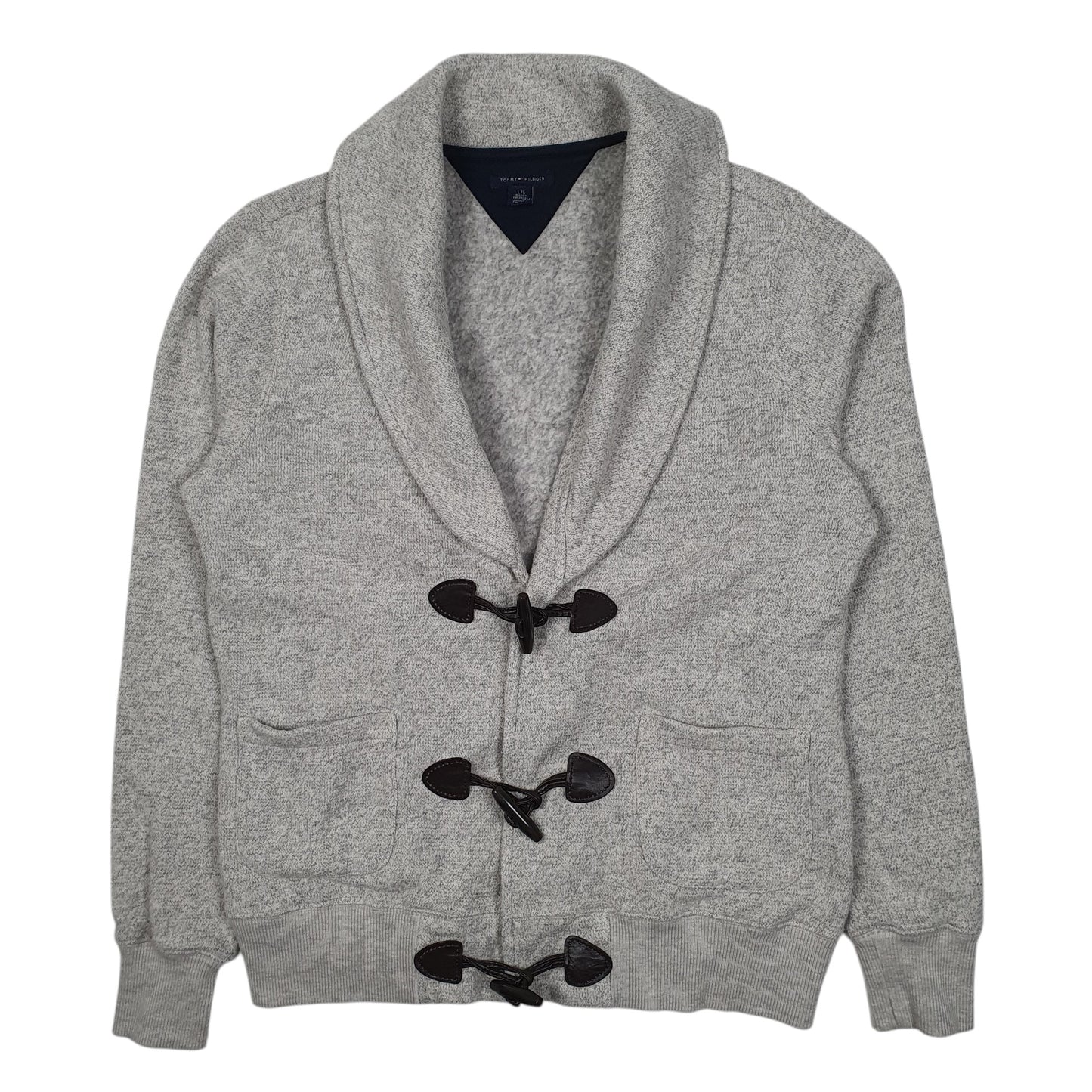 TOMMY HILFIGER Cardigan Cotton Blend Jumper Sweatshirt Mens L