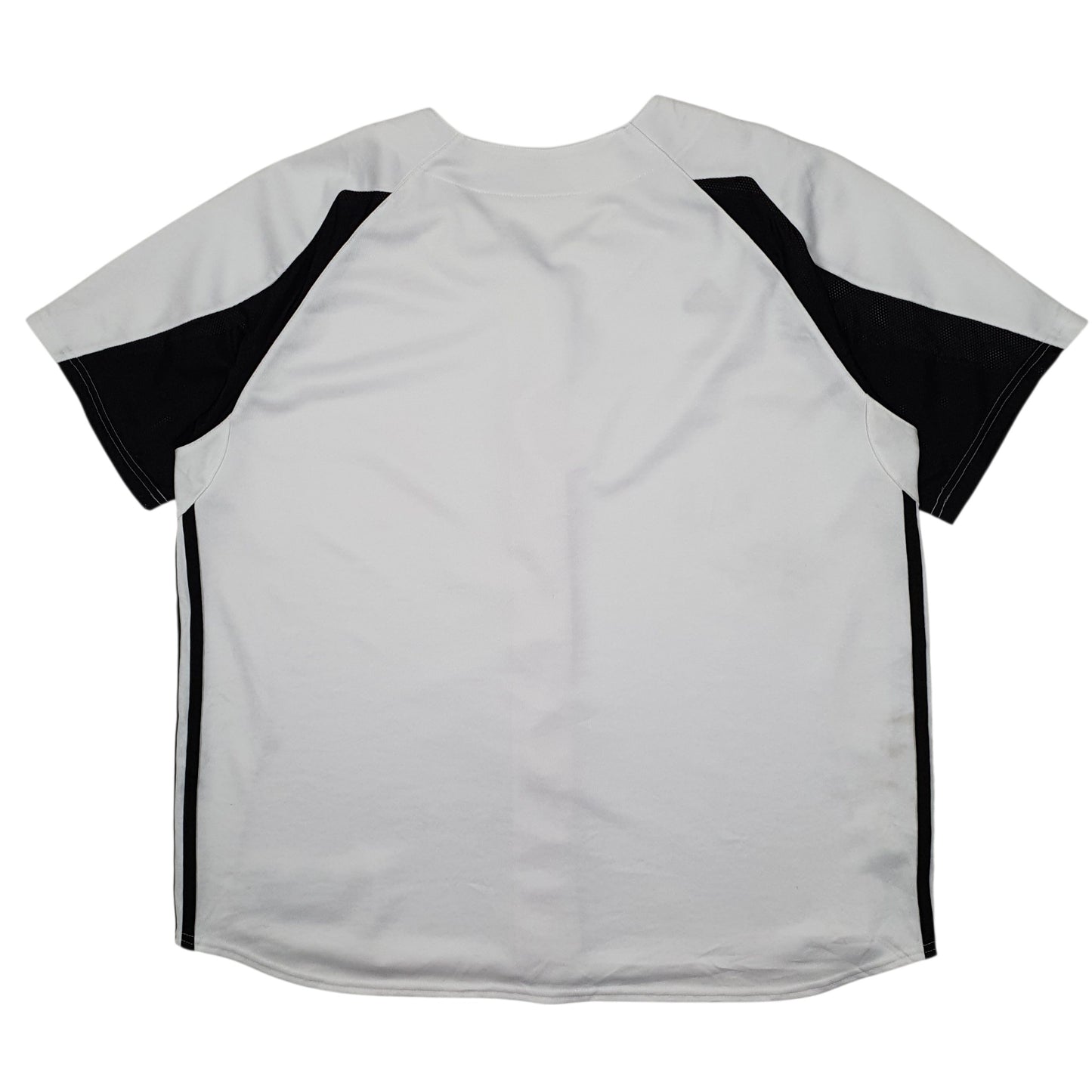 ADIDAS White Shirt Baseball Jersey Short Sleeve Polyester Mens XXXL
