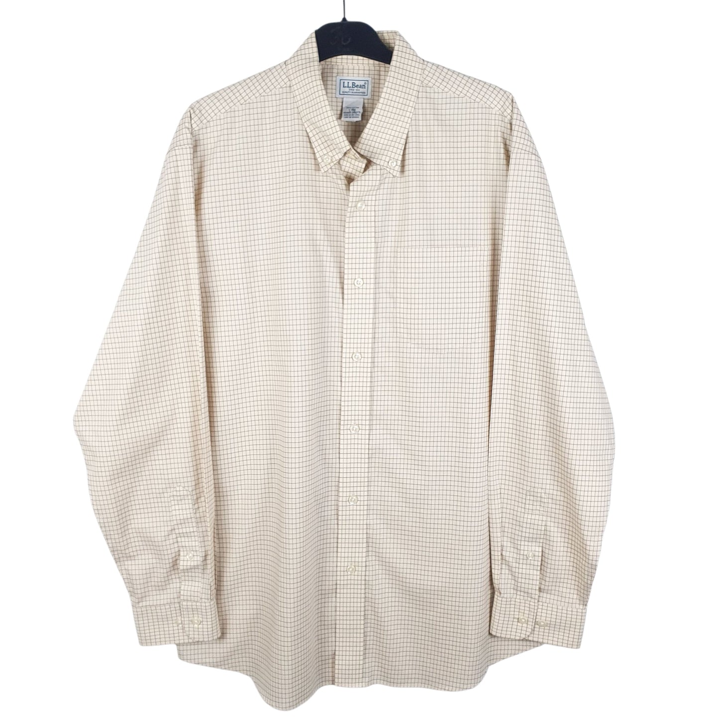 L.L.BEAN Yellow Check Shirt Long Sleeve Casual Cotton Mens L
